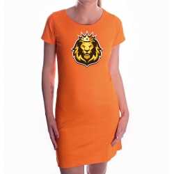 Leeuwenkop goedkoop kroon koningsdag/ ek/ wk jurkje oranje goedkoop voor dames