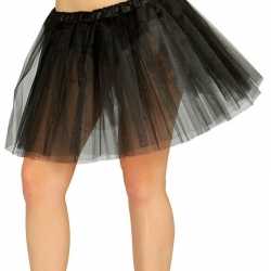 Petticoat/tutu verkleed jurkje zwart 40 cm goedkoop voor dames