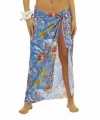 Blauwe hawaii verkleed sarong jurkje goedkoop voor dames