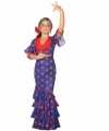 Flamenco danseres kostuum blauw goedkoop rood spaanse jurk