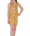 Gouden glitter jurkje goedkoop voor meisjes