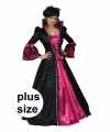 Grote maat roze zwarte barok verkleed jurkje goedkoop voor dames