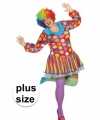 Grote maten clown verkleed jurkje kostuum goedkoop voor dames