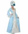Lichtblauw witte jonkvrouw verkleed jurkje goedkoop voor dames