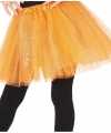 Petticoat tutu verkleed jurkje oranje glitters 31 cm goedkoop voor meisjes