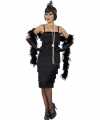 Zwarte jaren 20 flapper jurkje lang goedkoop voor dames